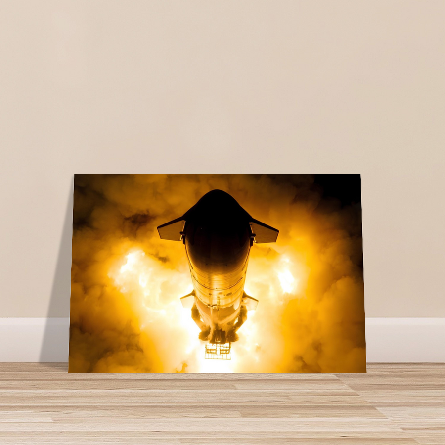 Ship 30 Static Fire - Horizontal - Aluminium Poster