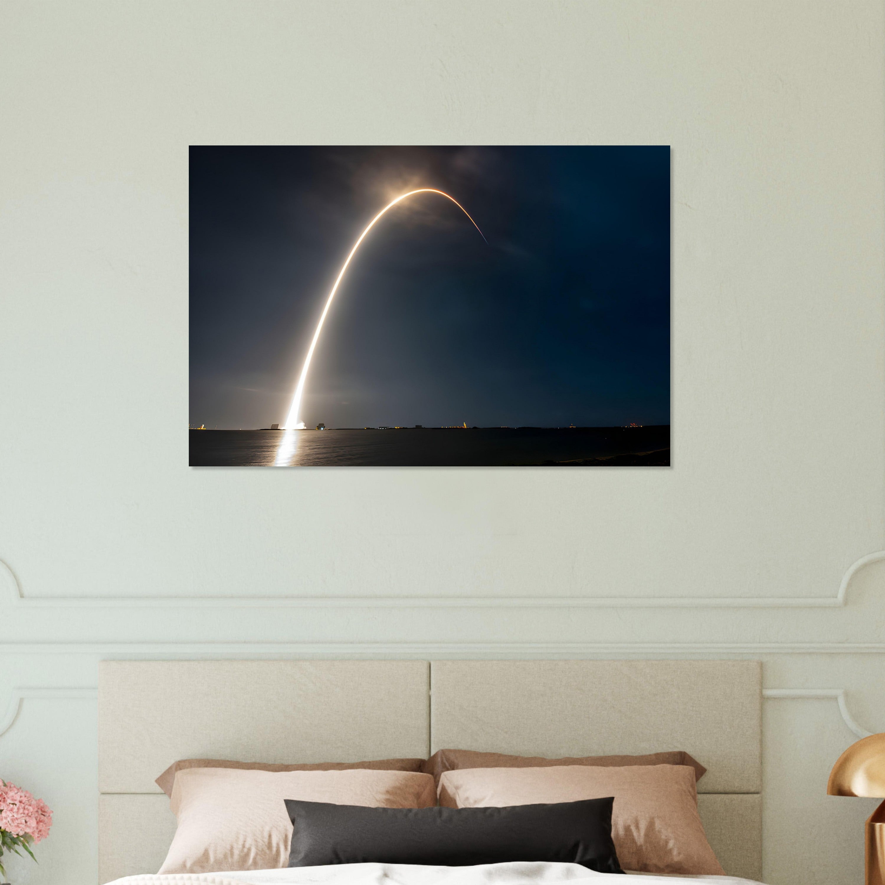 Space X Rocket Launch Long Exposure Capture - Aluminium Poster