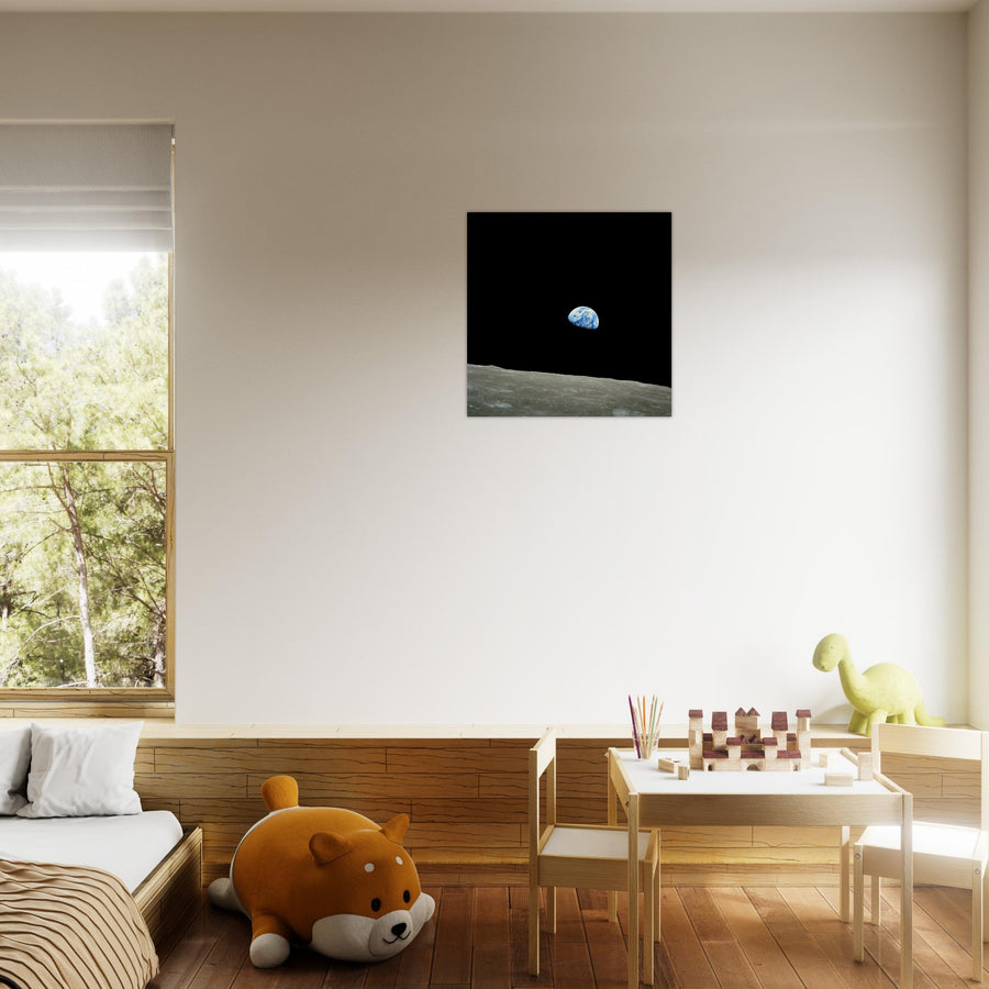 Earth From The Moon - Aluminium Poster