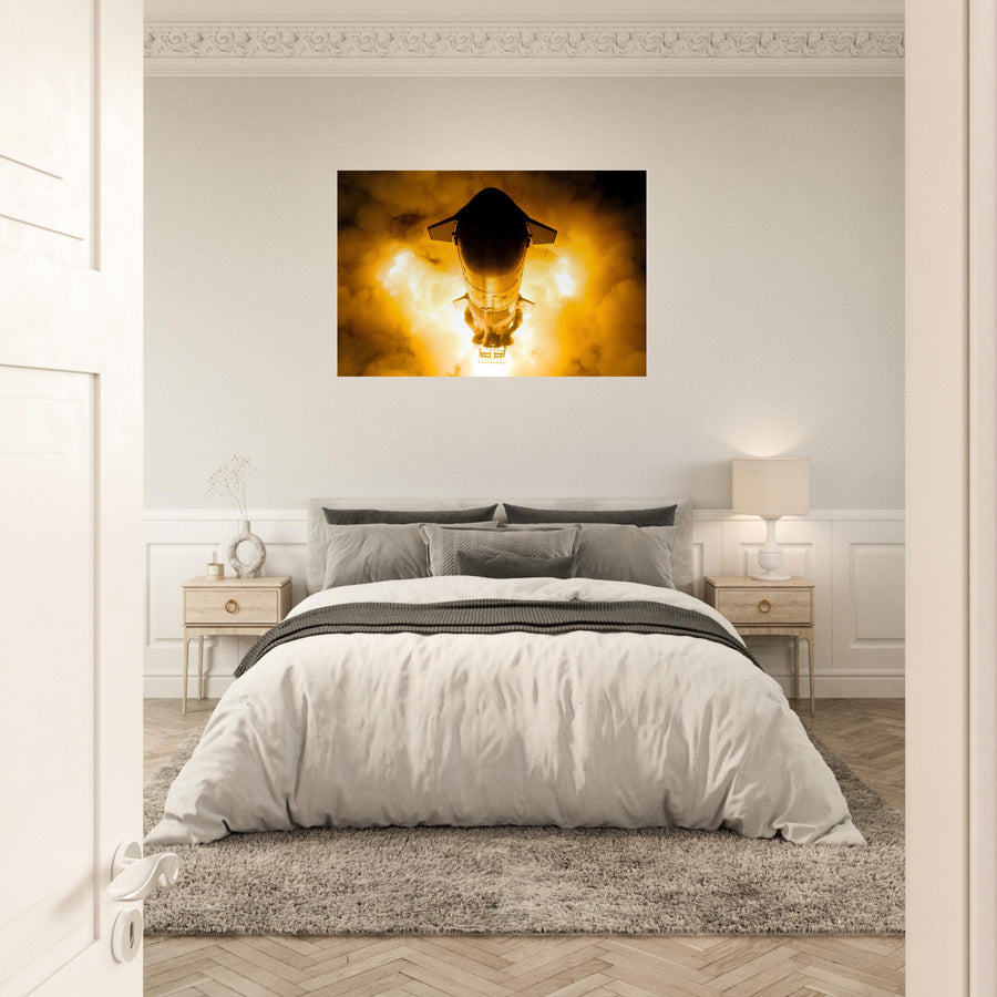 Ship 30 Static Fire - Horizontal - Aluminium Poster