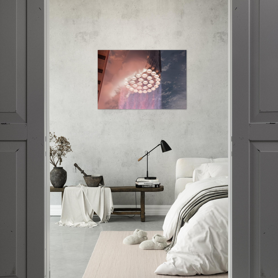 33 Raptor Engines Fire On Superheavy Rocket - Aluminium Poster