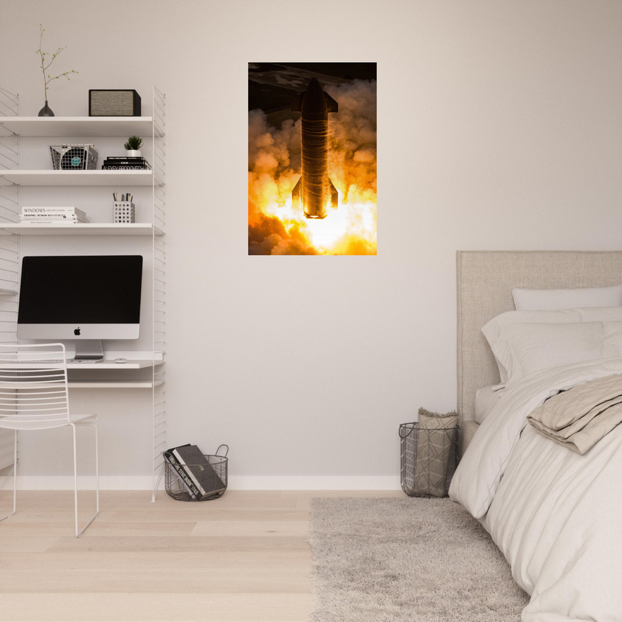 Ship 30 Static Fire - Vertical - Aluminium Poster