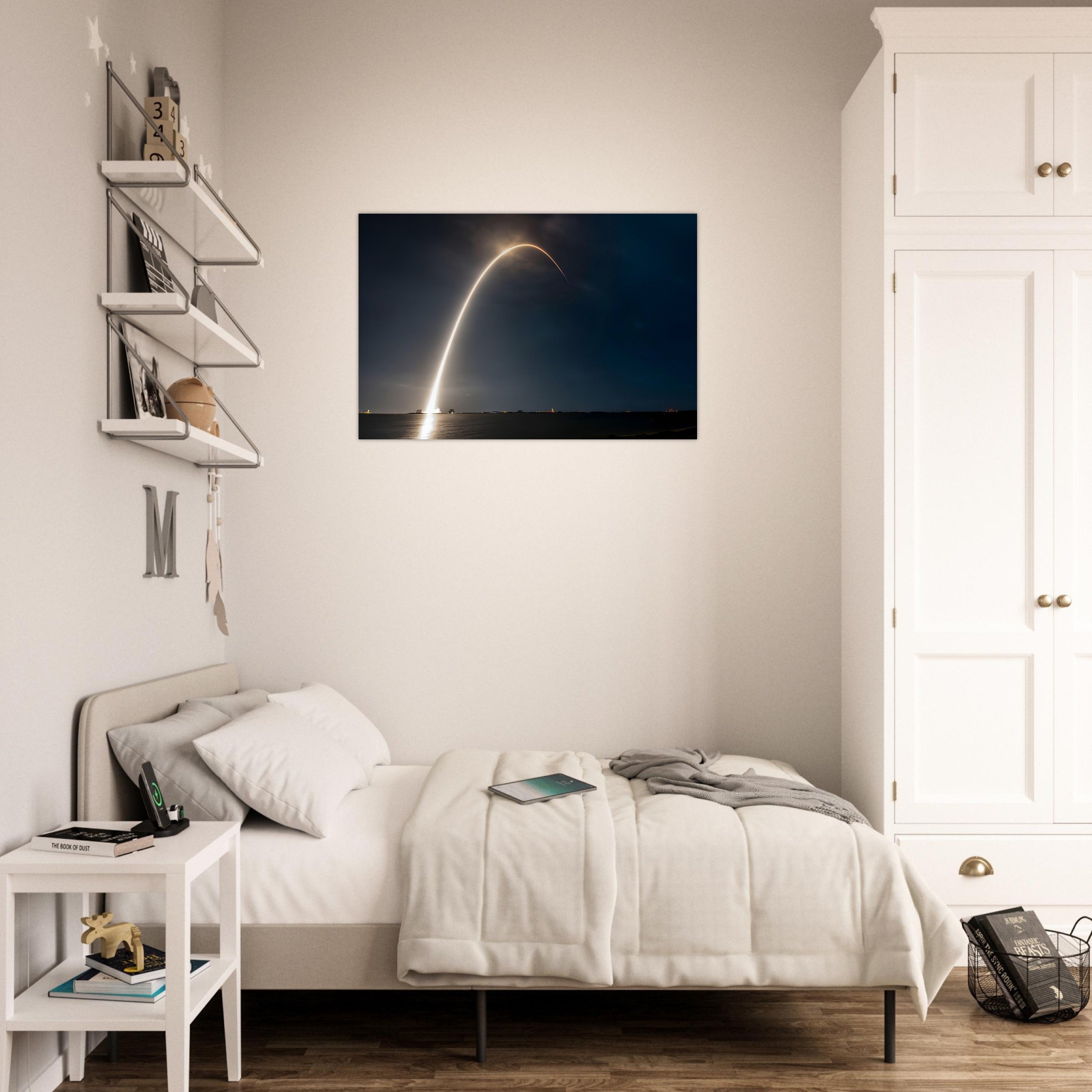 Space X Rocket Launch Long Exposure Capture - Aluminium Poster