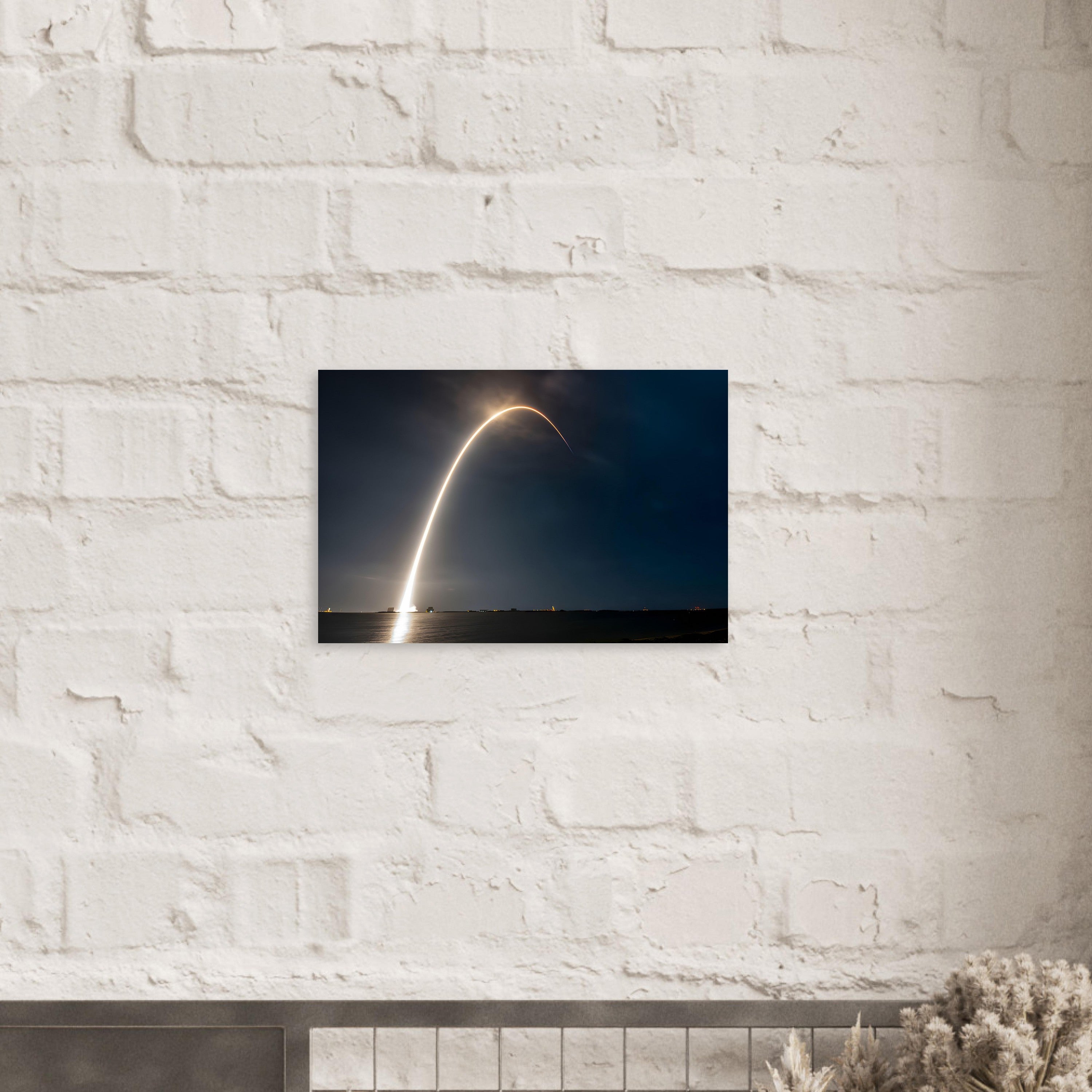 Space X Rocket Launch Long Exposure Capture - Aluminium Poster