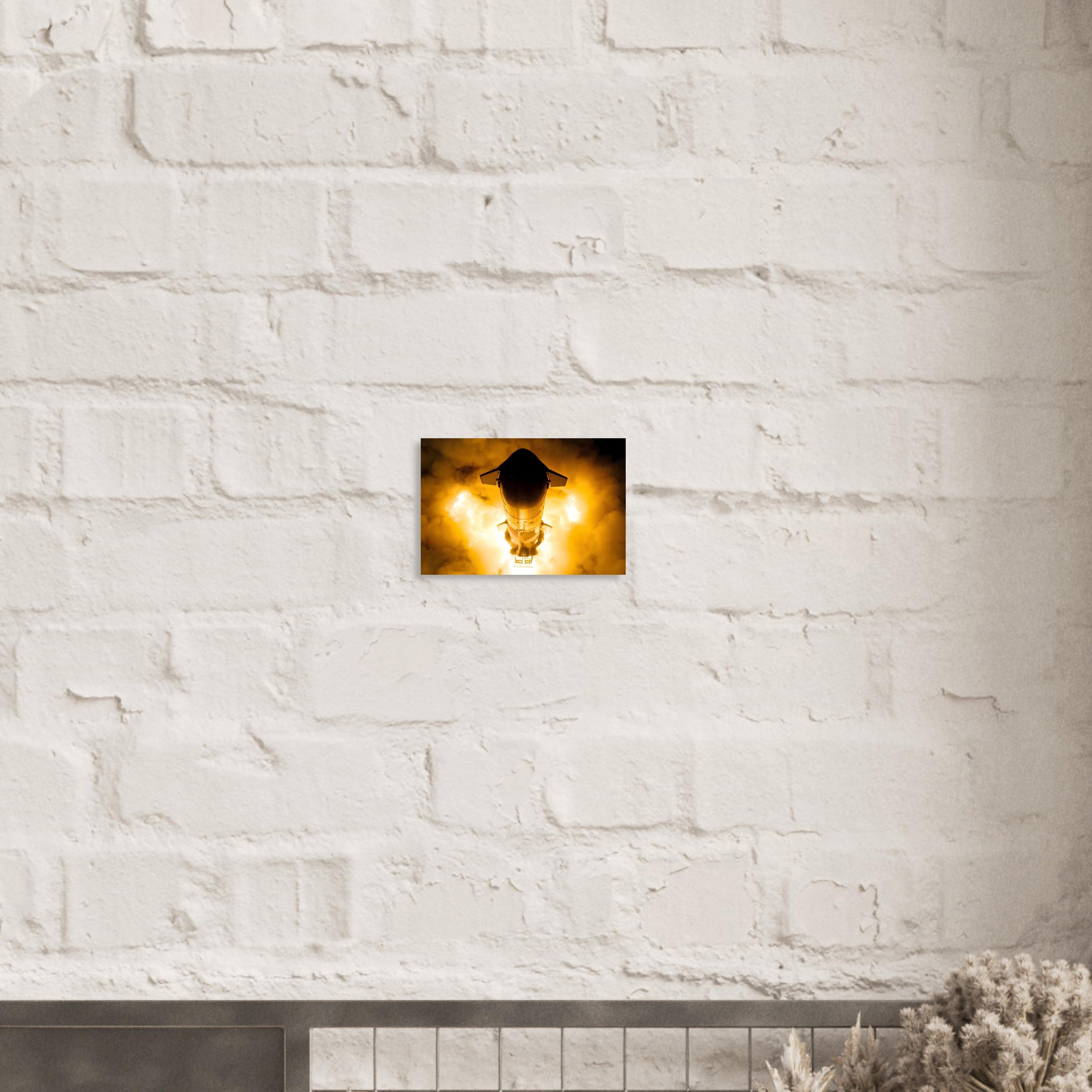 Ship 30 Static Fire - Horizontal - Aluminium Poster