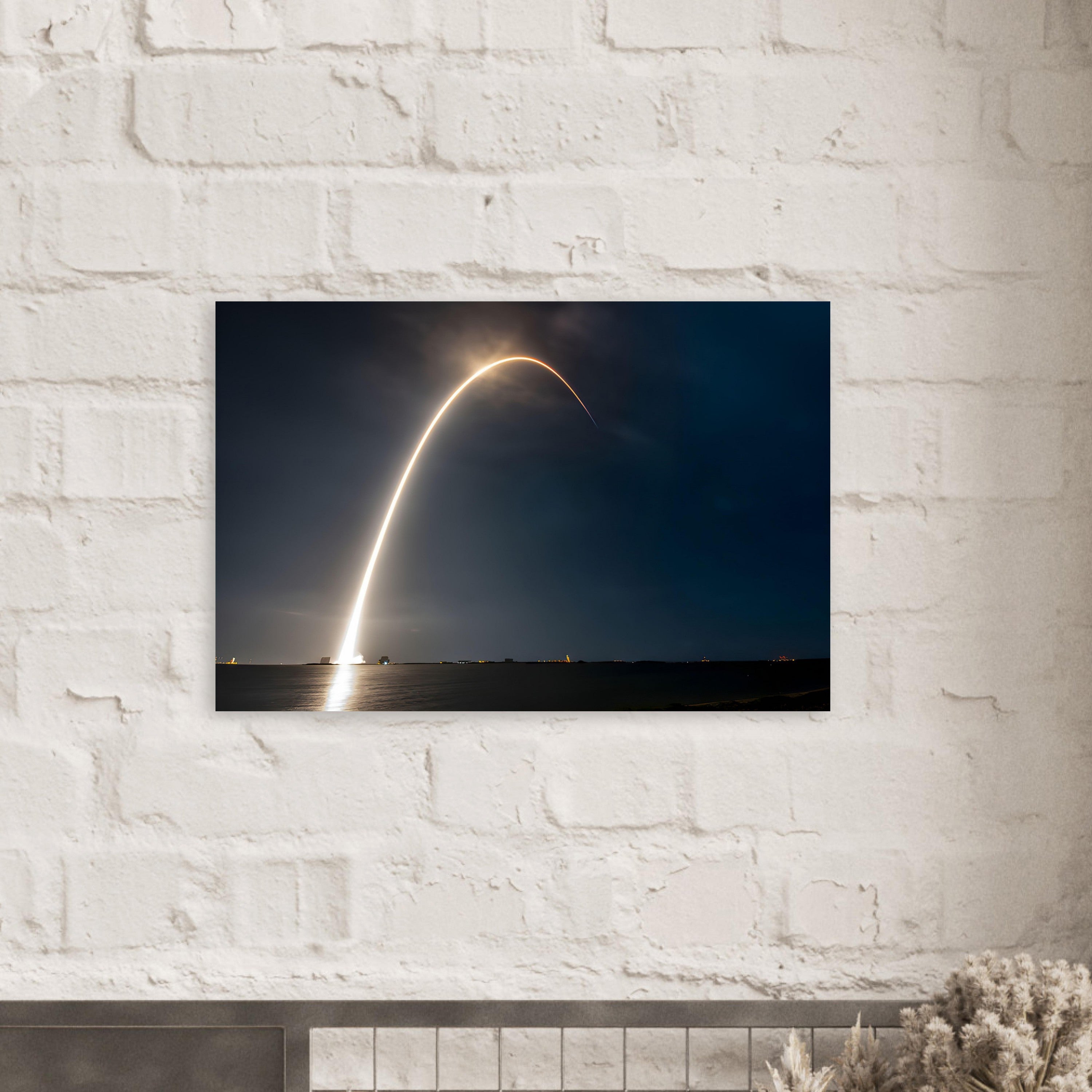 Space X Rocket Launch Long Exposure Capture - Aluminium Poster