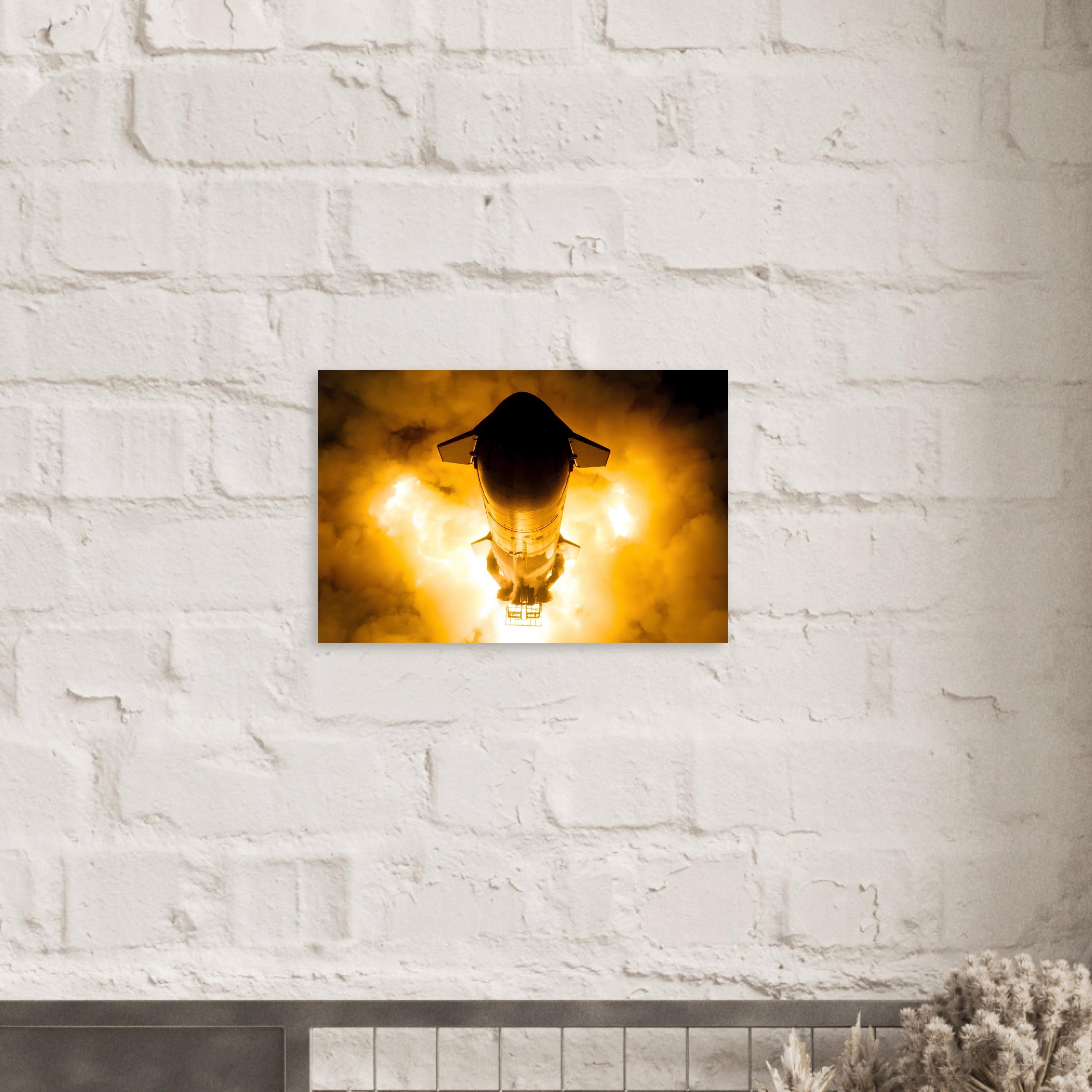 Ship 30 Static Fire - Horizontal - Aluminium Poster