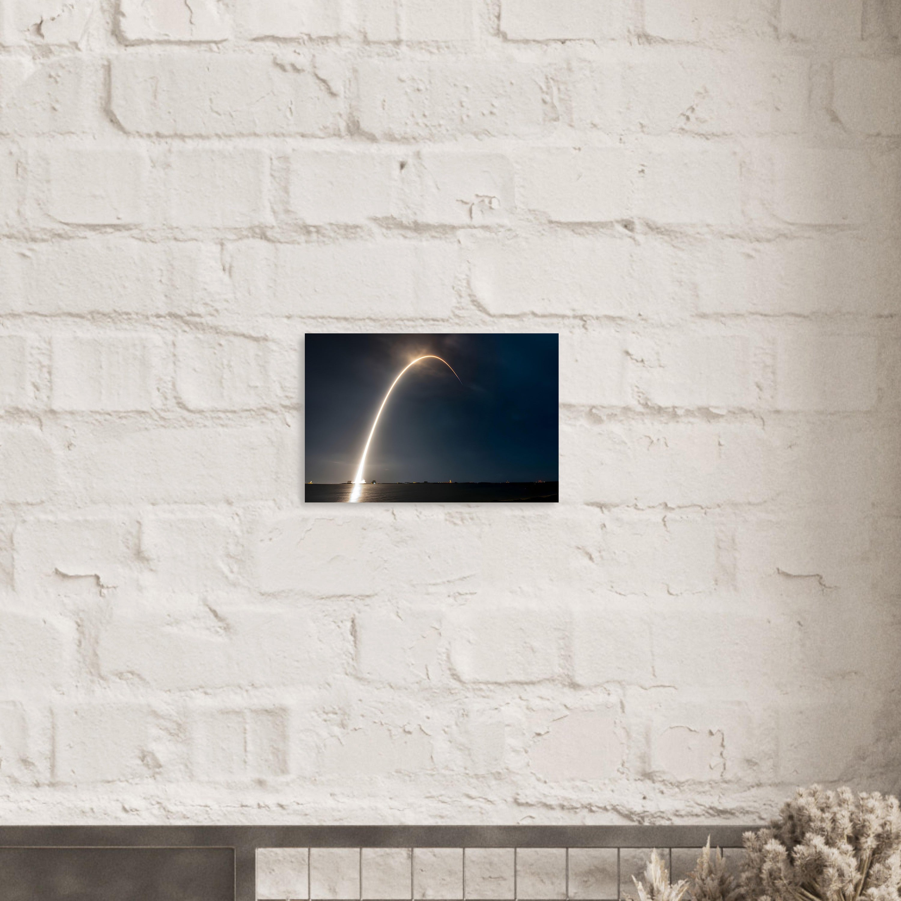 Space X Rocket Launch Long Exposure Capture - Aluminium Poster