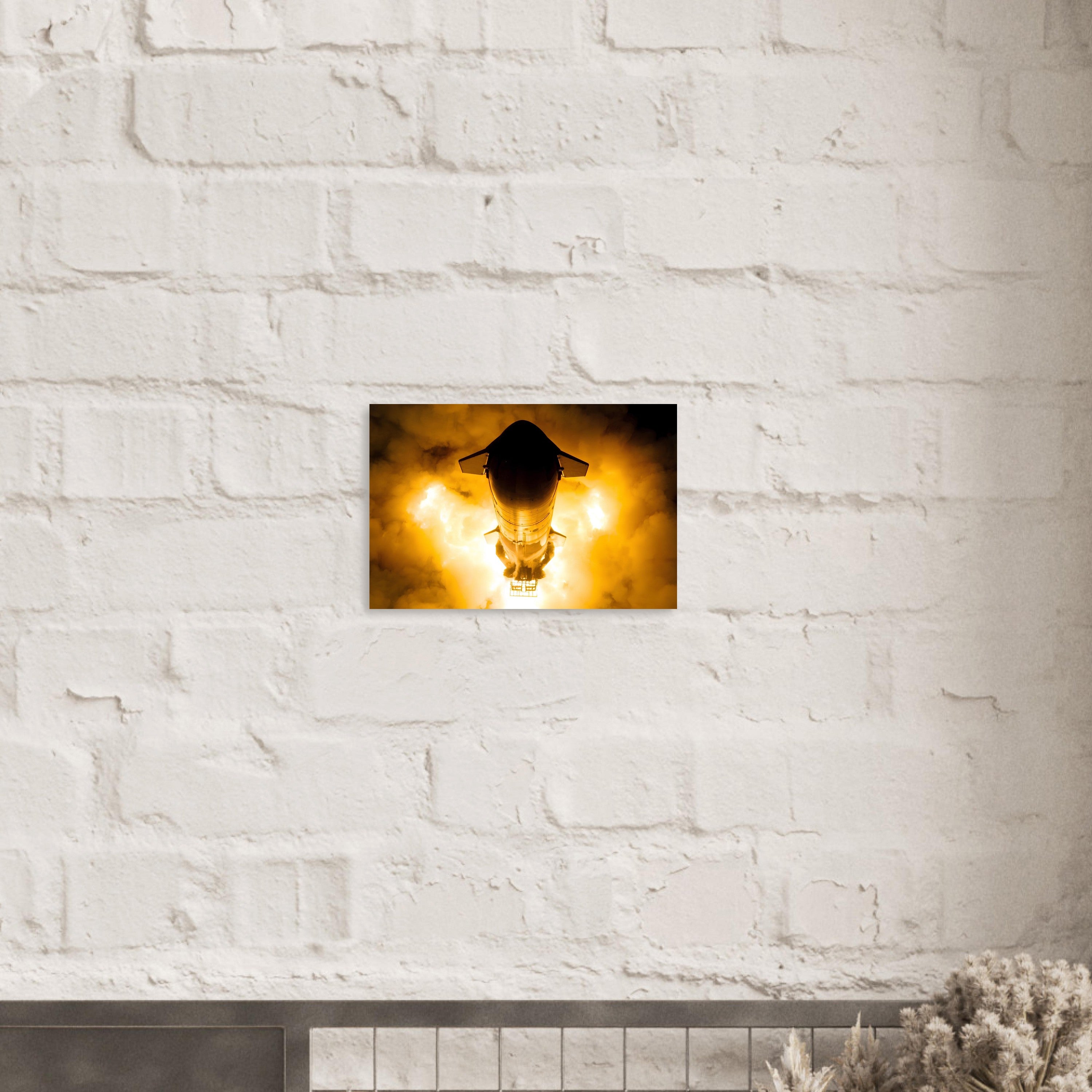 Ship 30 Static Fire - Horizontal - Aluminium Poster