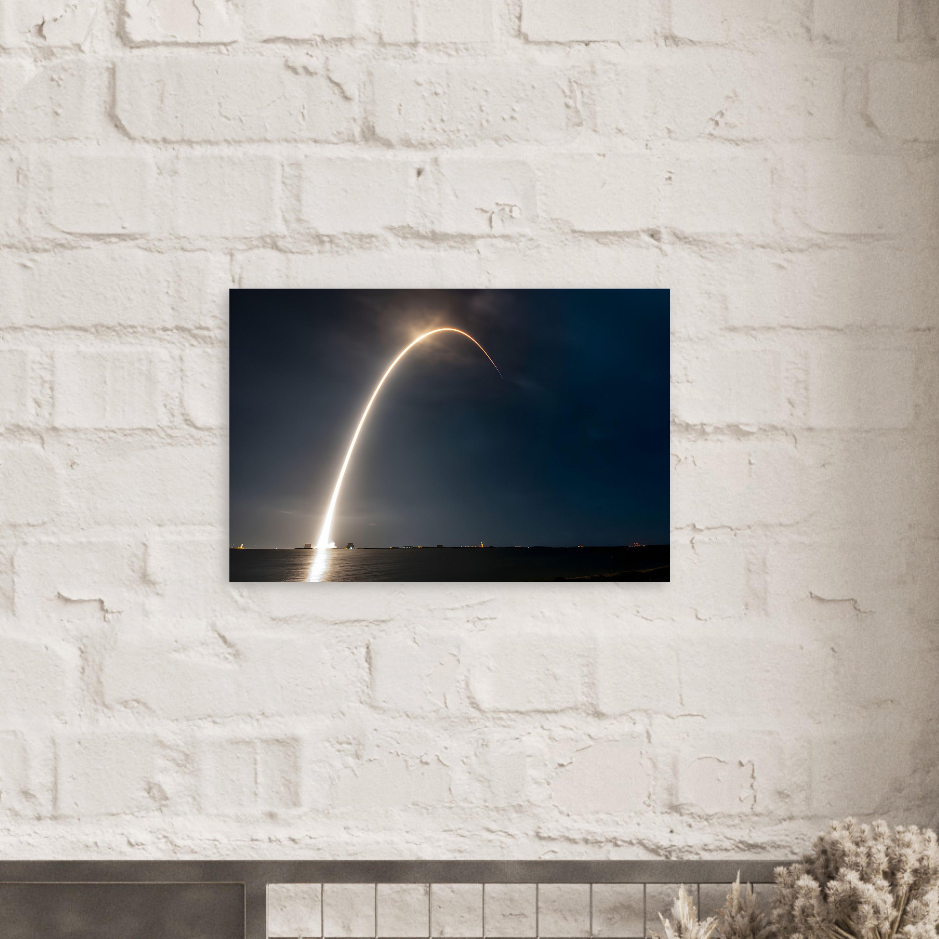 Space X Rocket Launch Long Exposure Capture - Aluminium Poster