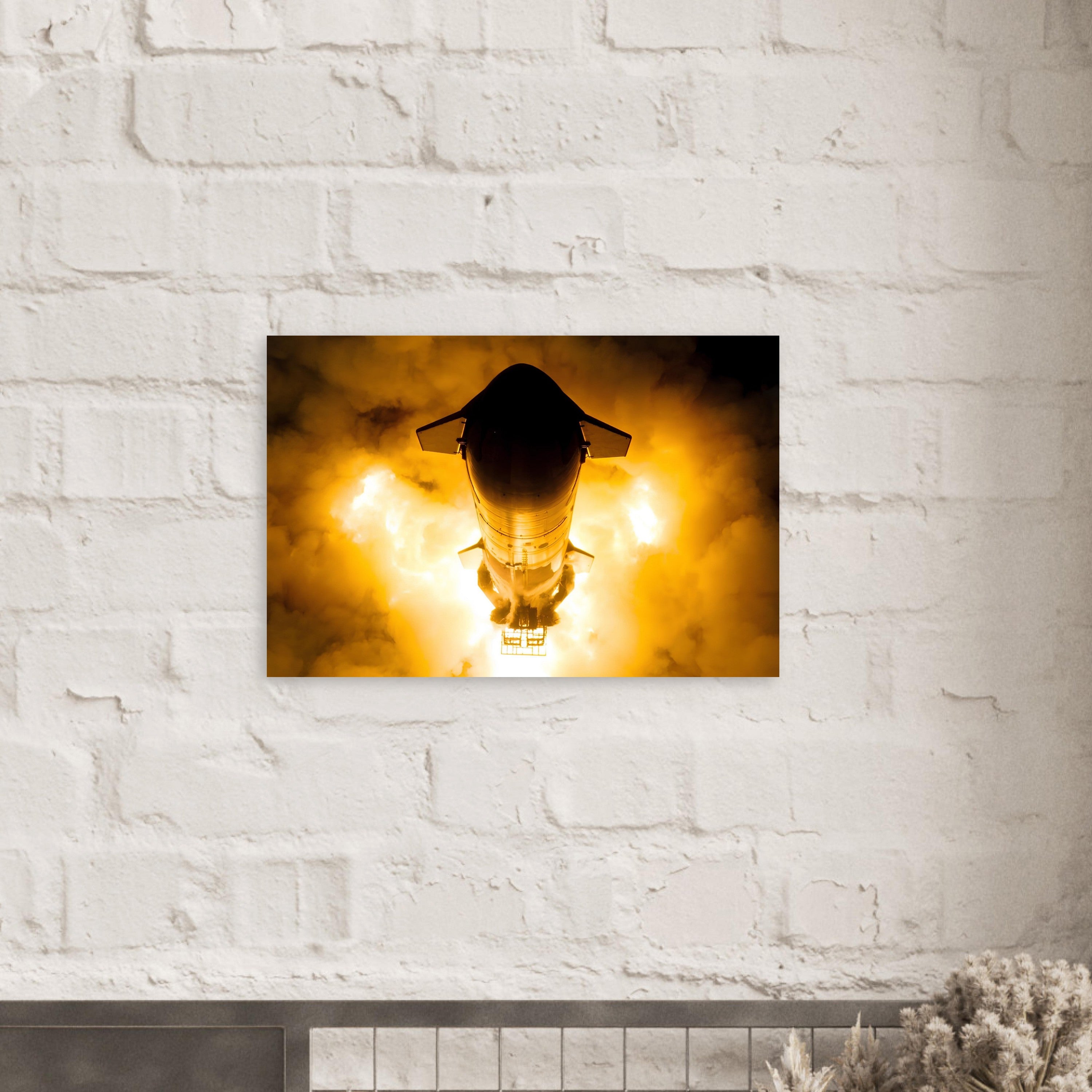 Ship 30 Static Fire - Horizontal - Aluminium Poster