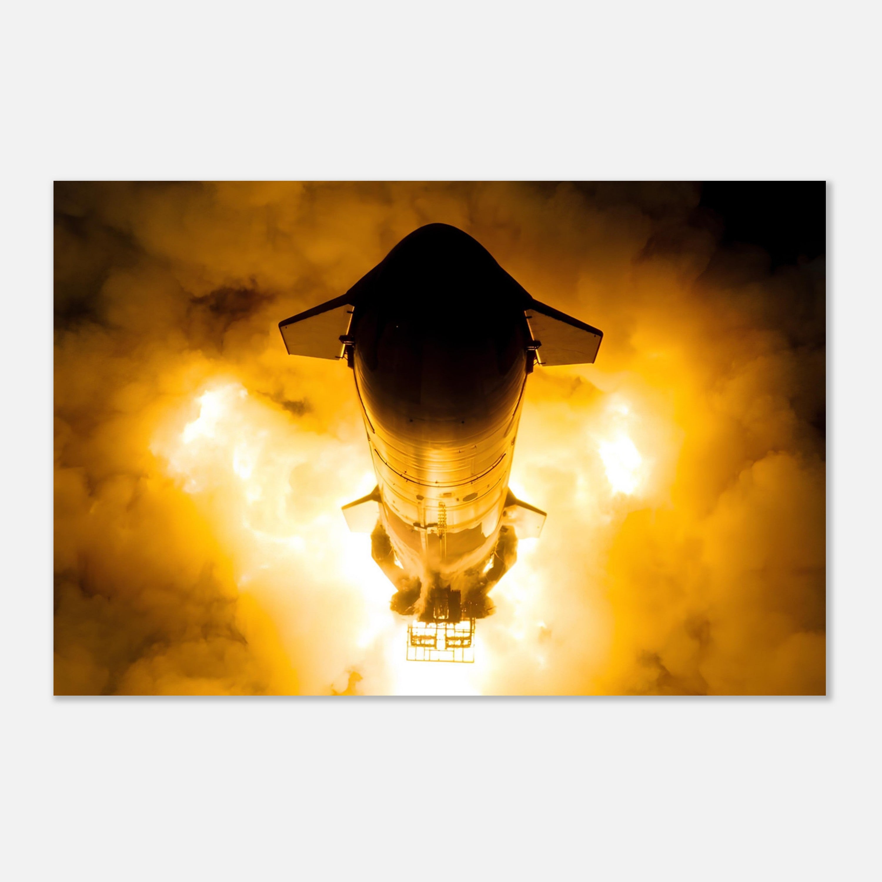 Ship 30 Static Fire - Horizontal - Aluminium Poster