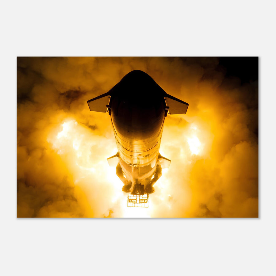 Ship 30 Static Fire - Horizontal - Aluminium Poster