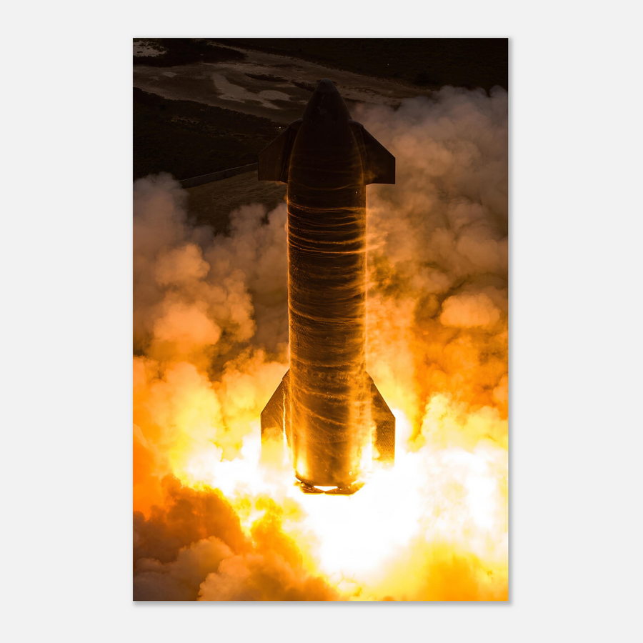 Ship 30 Static Fire - Vertical - Aluminium Poster