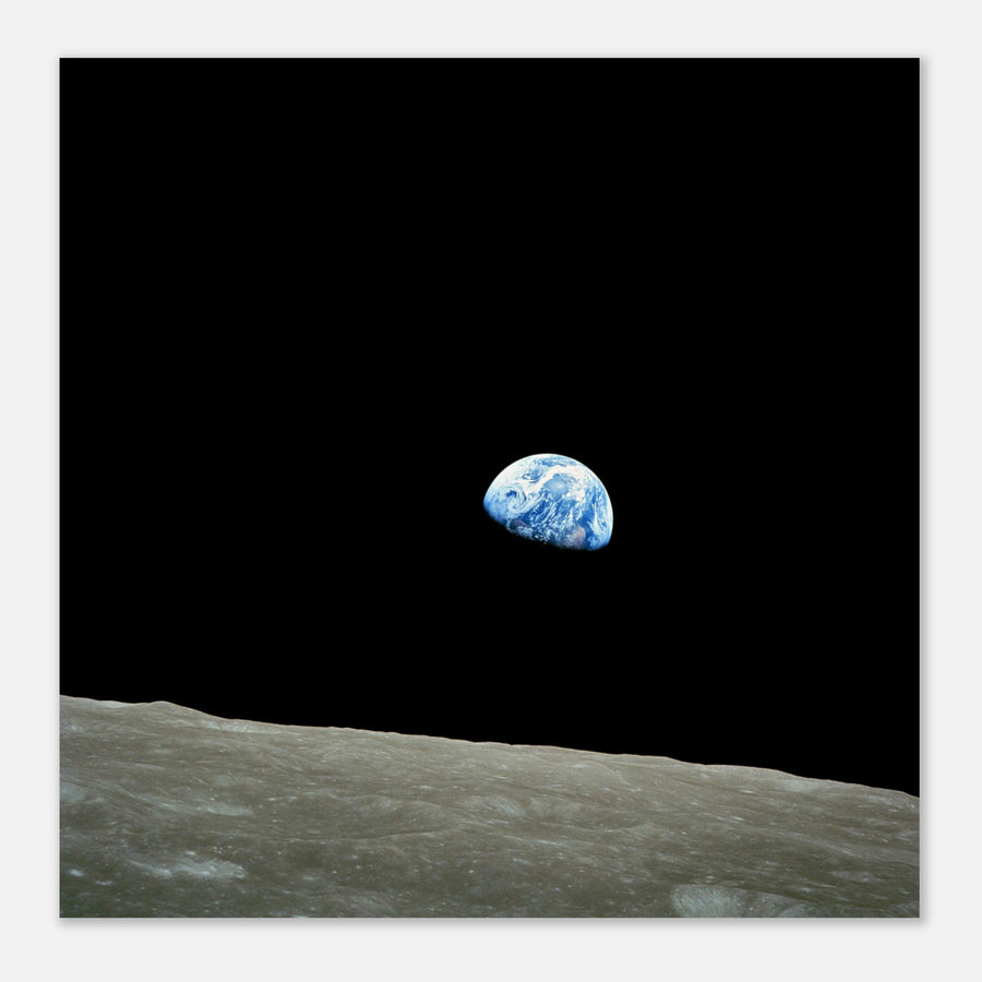 Earth From The Moon - Aluminium Poster