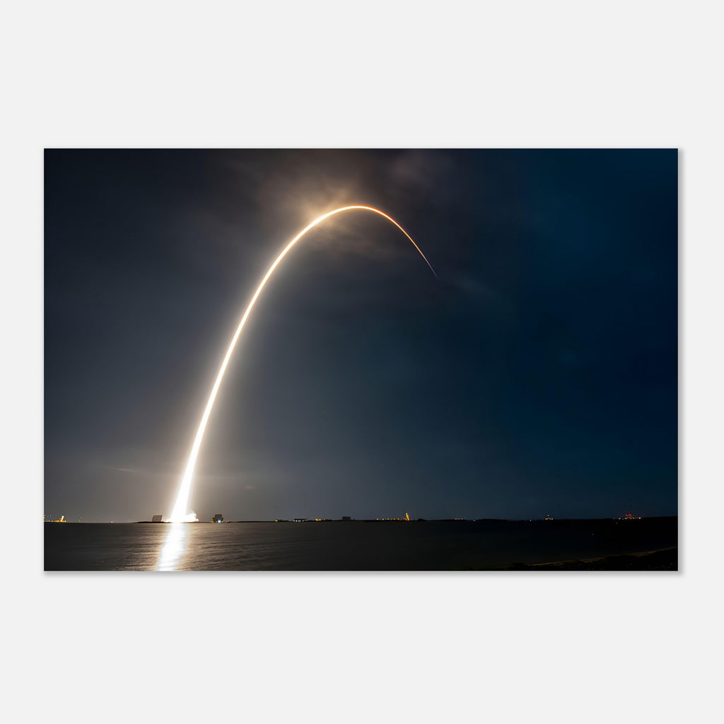 Space X Rocket Launch Long Exposure Capture - Aluminium Poster