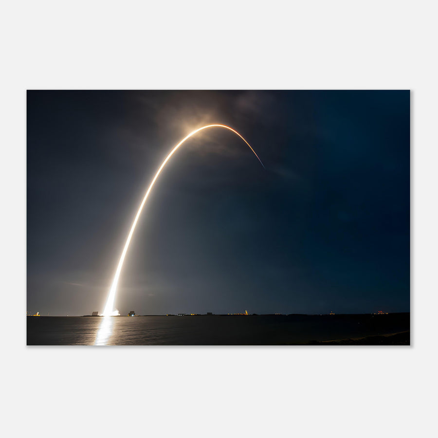 Space X Rocket Launch Long Exposure Capture - Aluminium Poster
