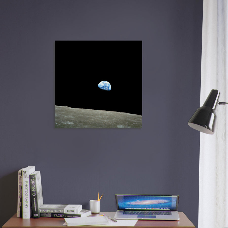Earth From The Moon - Aluminium Poster