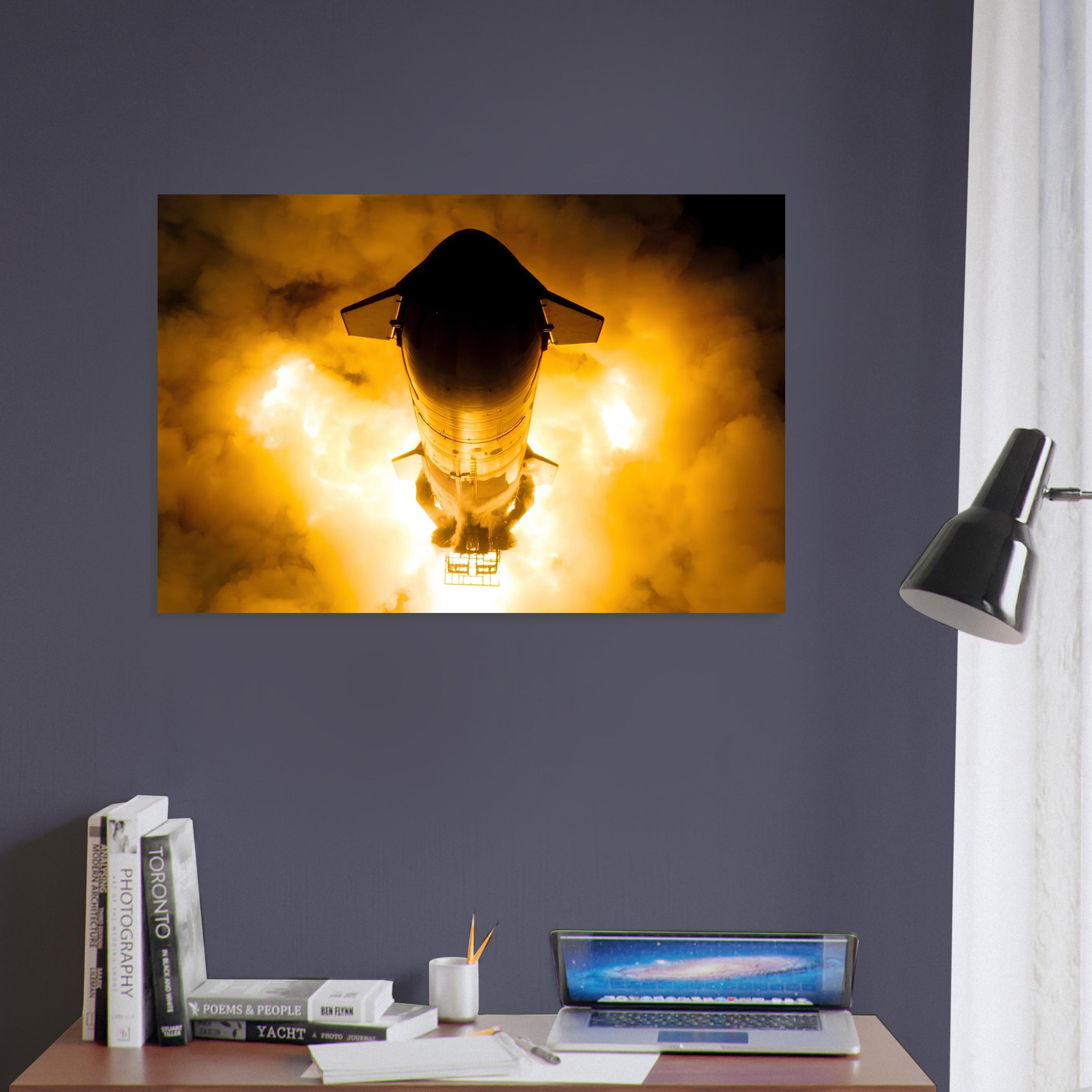 Ship 30 Static Fire - Horizontal - Aluminium Poster