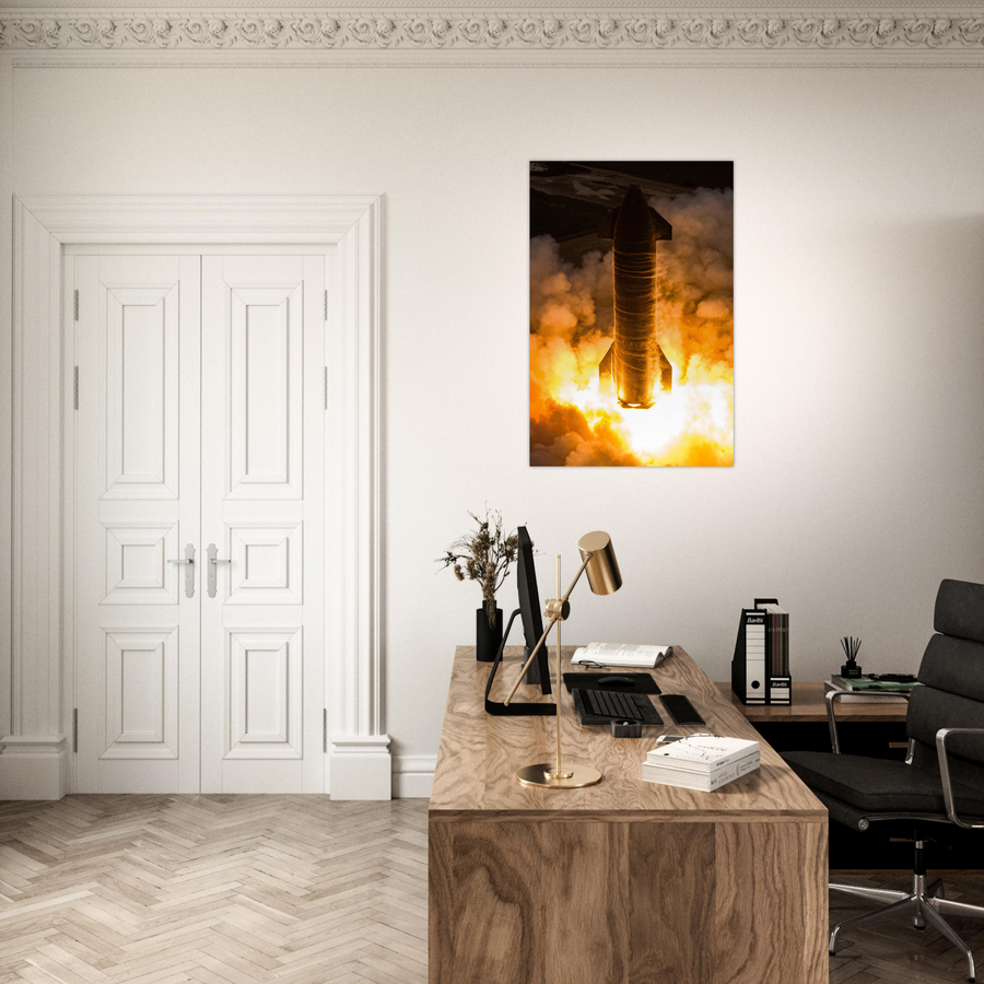Ship 30 Static Fire - Vertical - Aluminium Poster