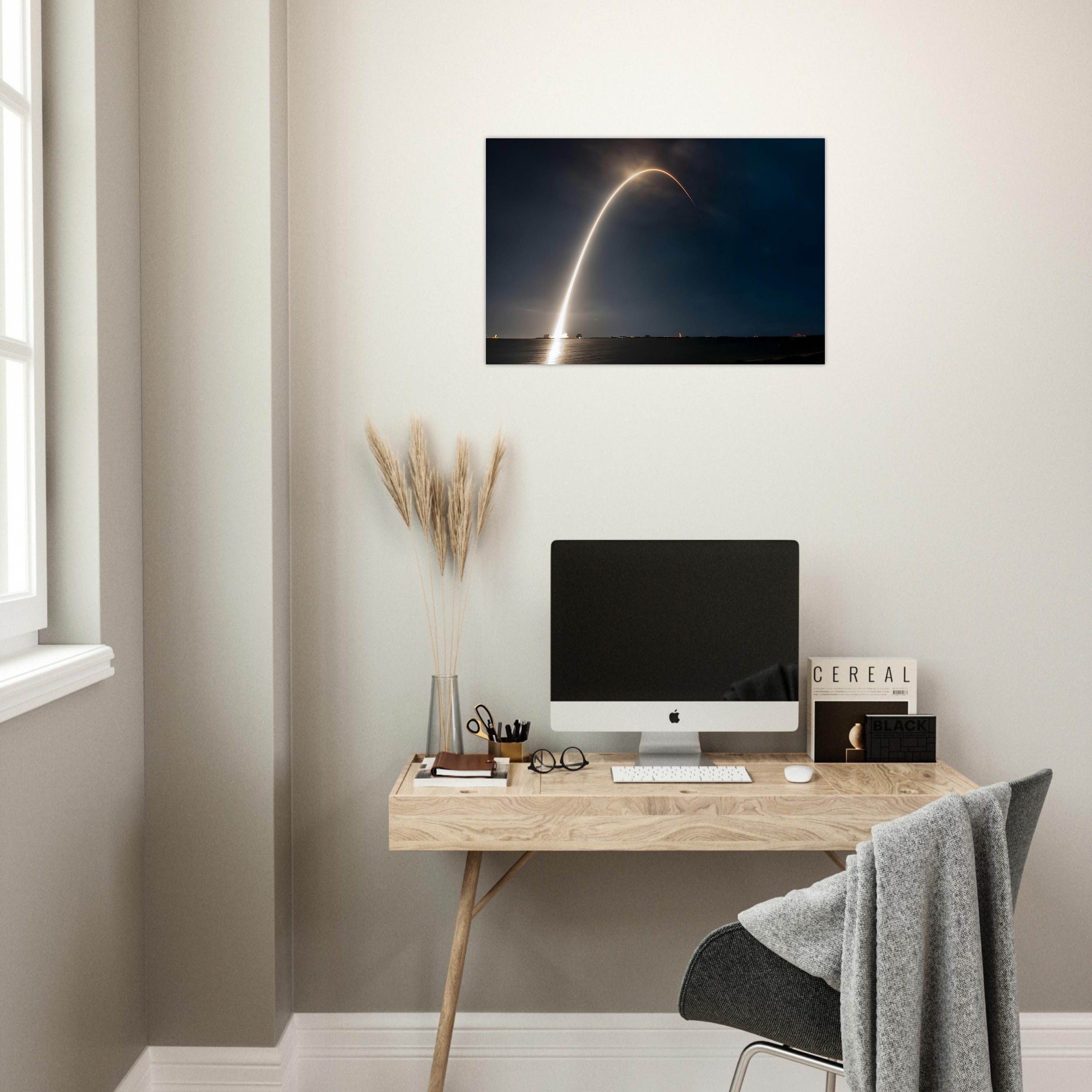 Space X Rocket Launch Long Exposure Capture - Aluminium Poster