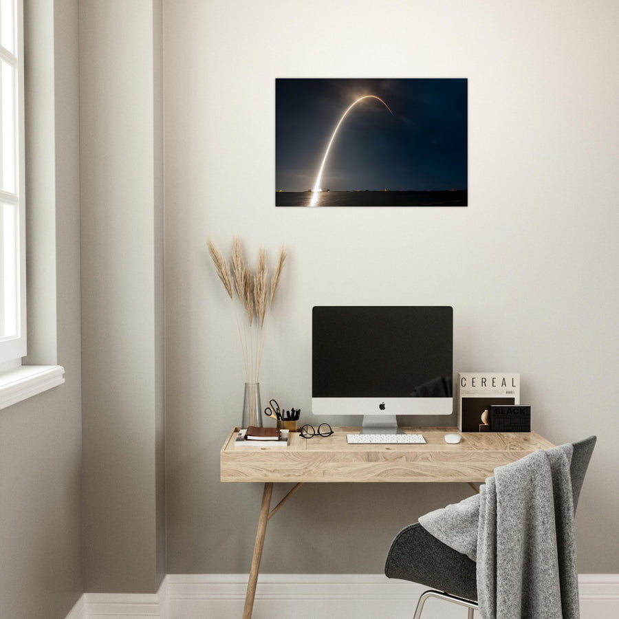 Space X Rocket Launch Long Exposure Capture - Aluminium Poster