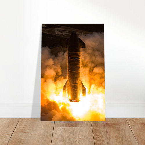 Ship 30 Static Fire - Vertical - Aluminium Poster
