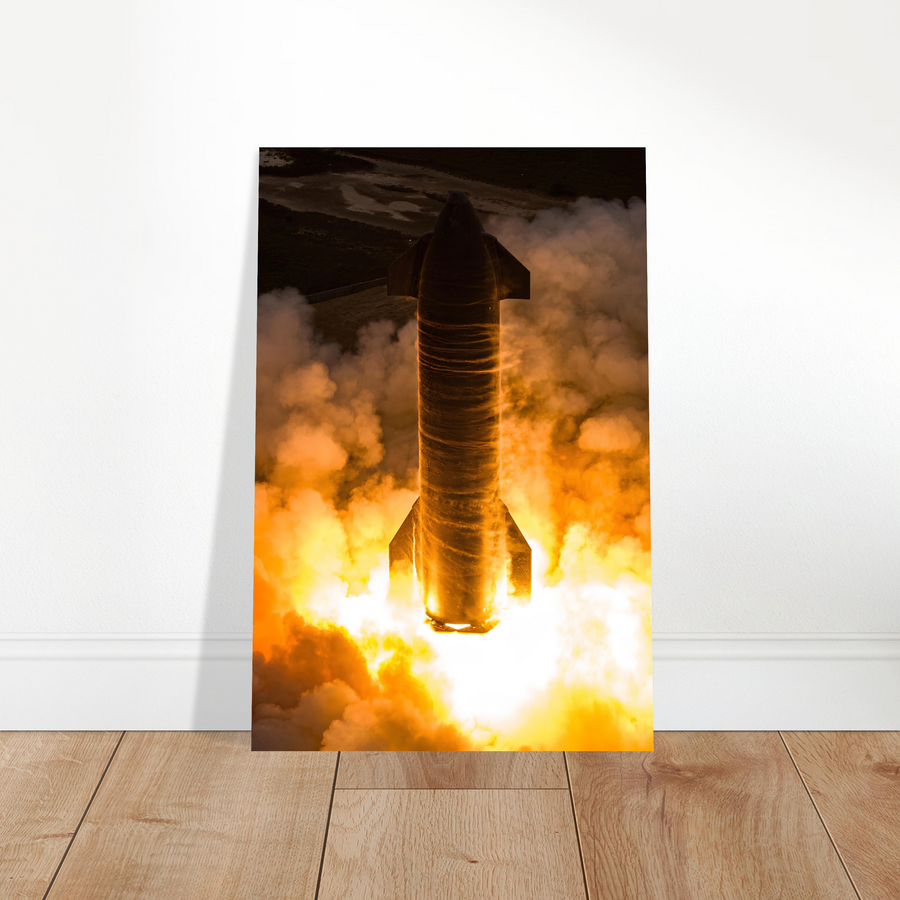 Ship 30 Static Fire - Vertical - Aluminium Poster