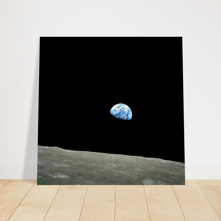 Earth From The Moon - Aluminium Poster