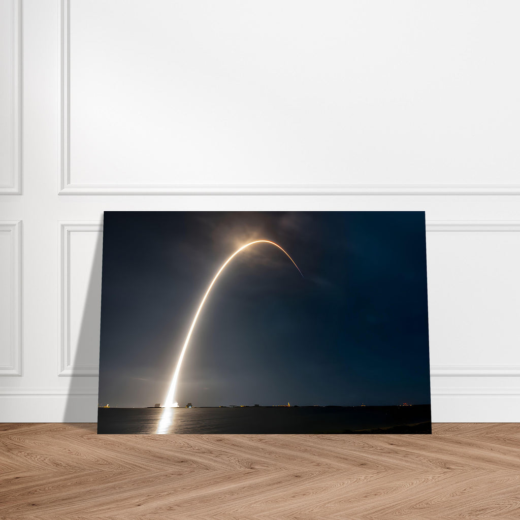 Space X Rocket Launch Long Exposure Capture - Aluminium Poster