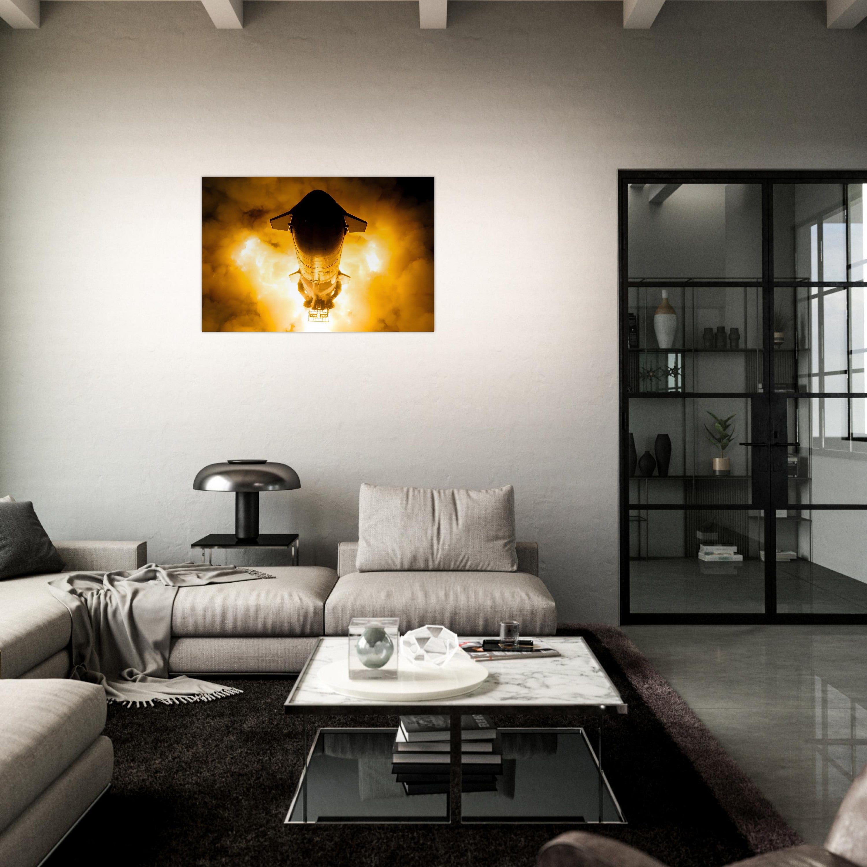 Ship 30 Static Fire - Horizontal - Aluminium Poster