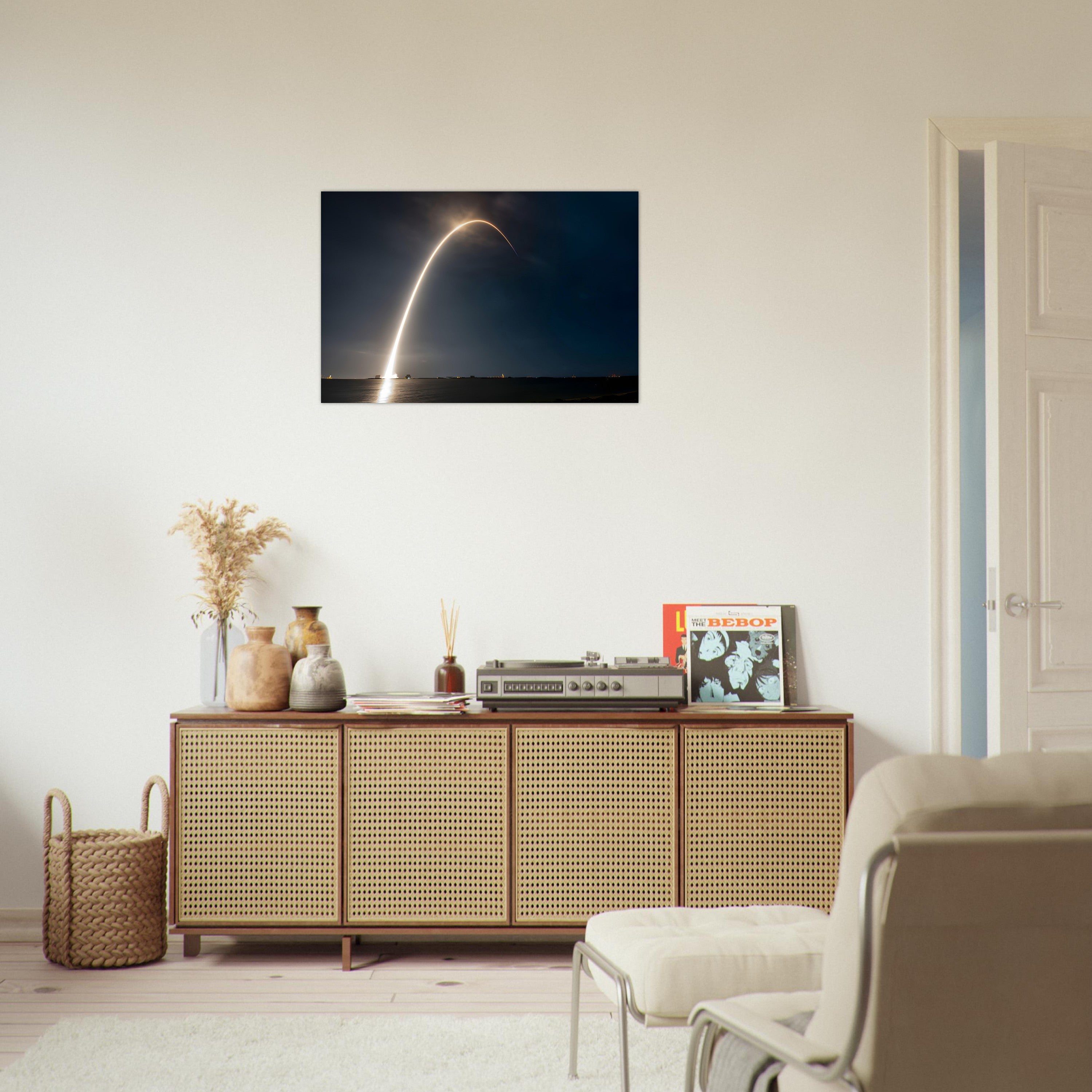 Space X Rocket Launch Long Exposure Capture - Aluminium Poster