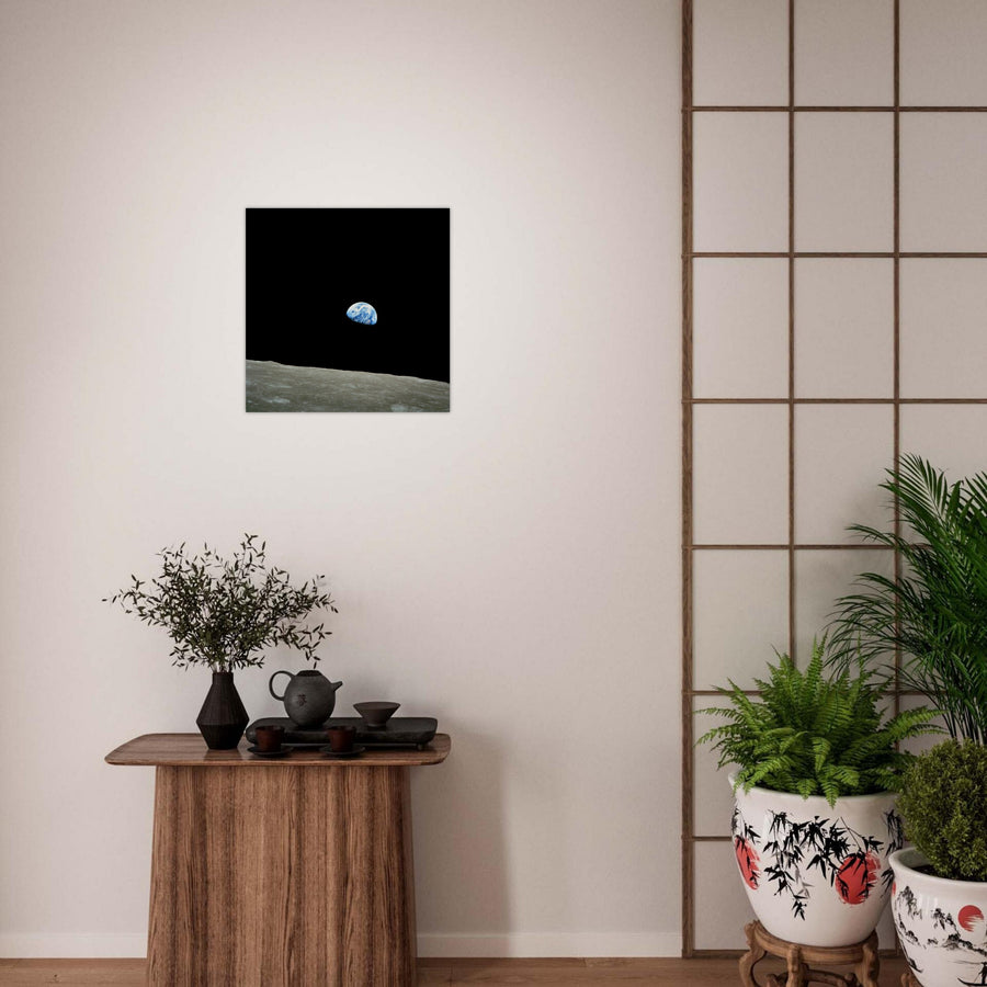 Earth From The Moon - Aluminium Poster