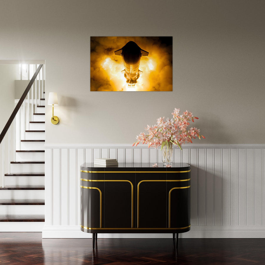 Ship 30 Static Fire - Horizontal - Aluminium Poster