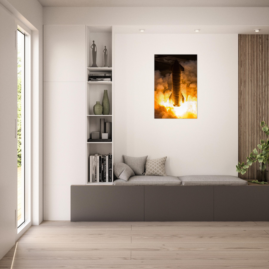 Ship 30 Static Fire - Vertical - Aluminium Poster